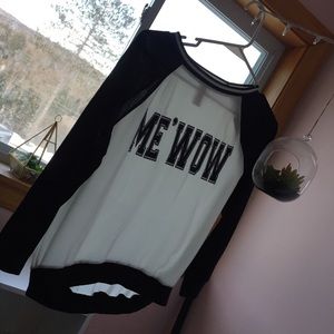 sheer “me’wow” long sleeve